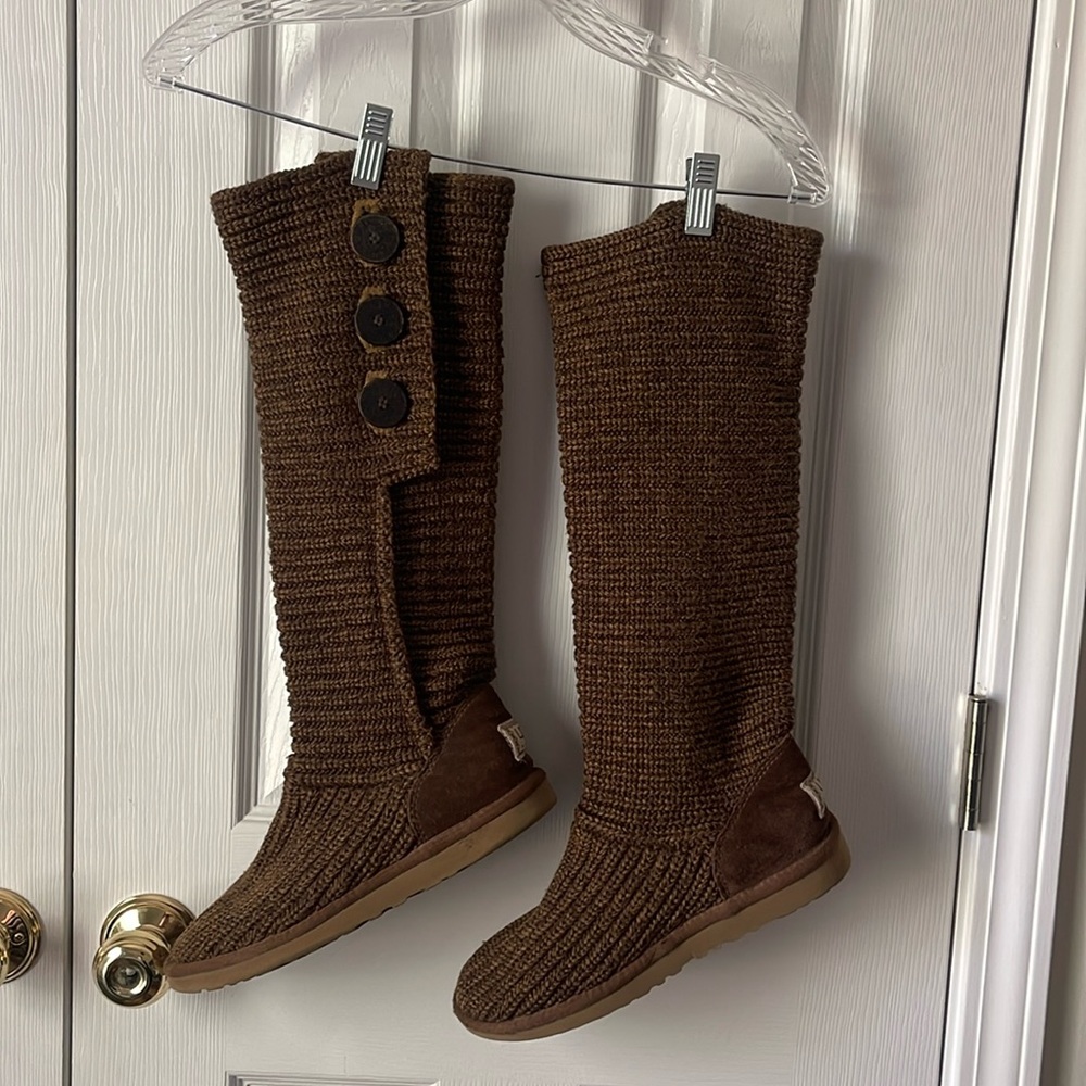 UGG Brown Cable Knit Boots